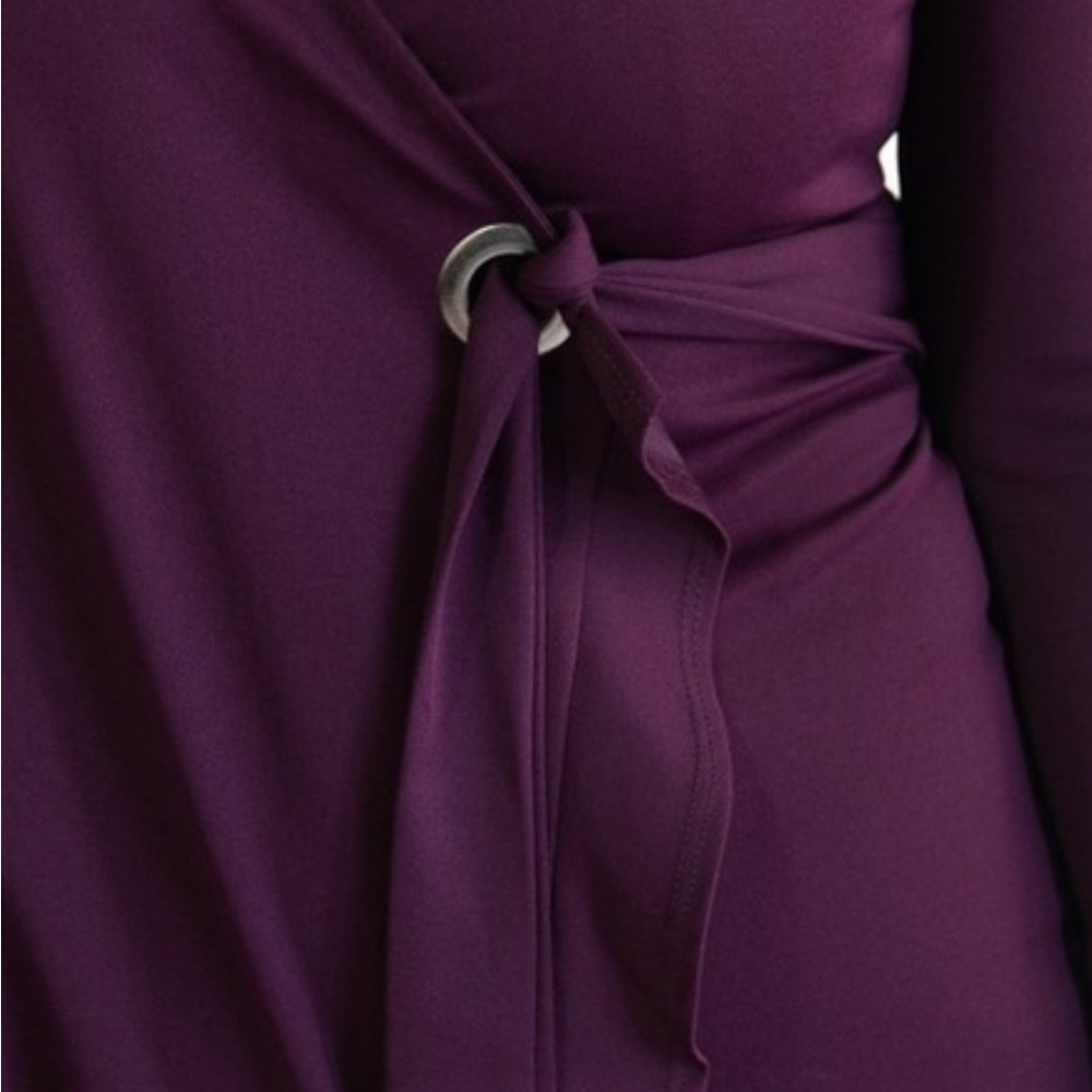 Blue Blush Black Wrap Dress with Grommet sz L - Picture 9 of 9